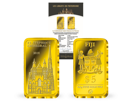 Lingot du Patrimoine «La Cathédrale Saint-Etienne de Vienne» en or le plus pur